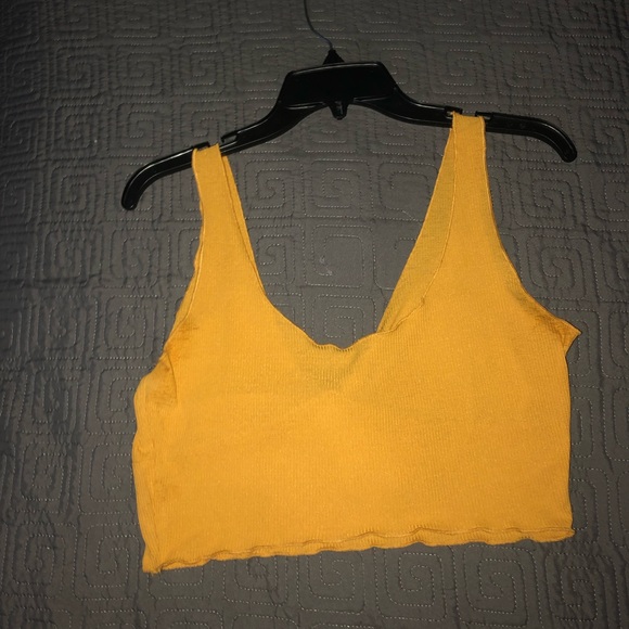 Yellow tie front crop top - Picture 2 of 2